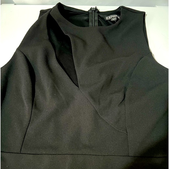 Express Black Dress Sleeveless Slash Front Pleated Back Medium - Picture 3 of 6
